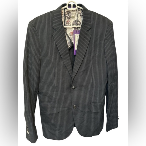 Jack and Jones Men's Pinstripe Blazer with Skull Back NWT - Picture 1 of 10